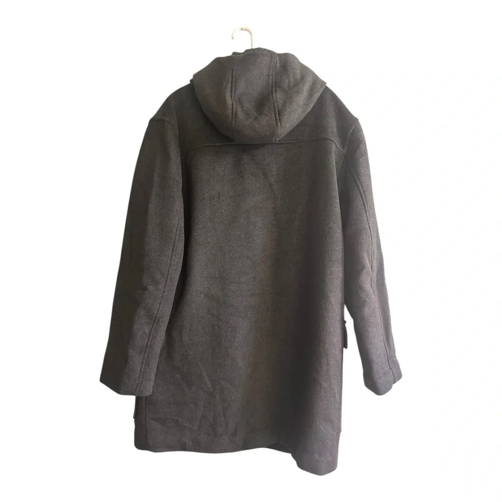 French Connection Wool Blend Charcoal Gray Longline Mid Length Winter Jacket